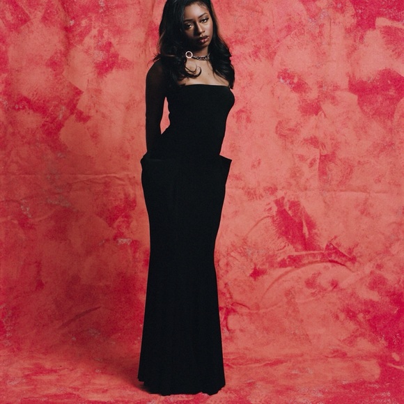 Norma kamali Strapless Wing Fishtail Gown in Black - Picture 1 of 2